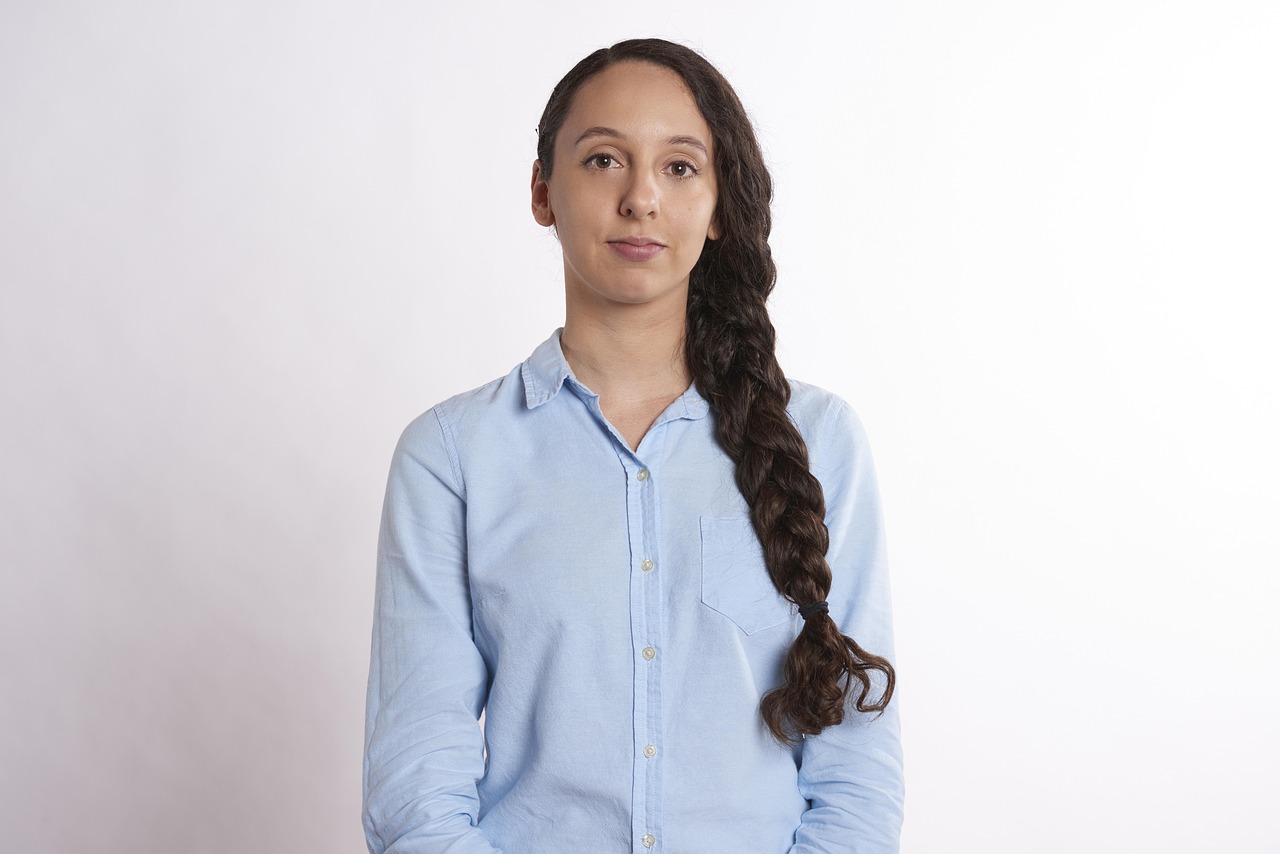 woman, serious, bored, satisfied, female, adult, person, attractive, portrait, girl, looking, busine
